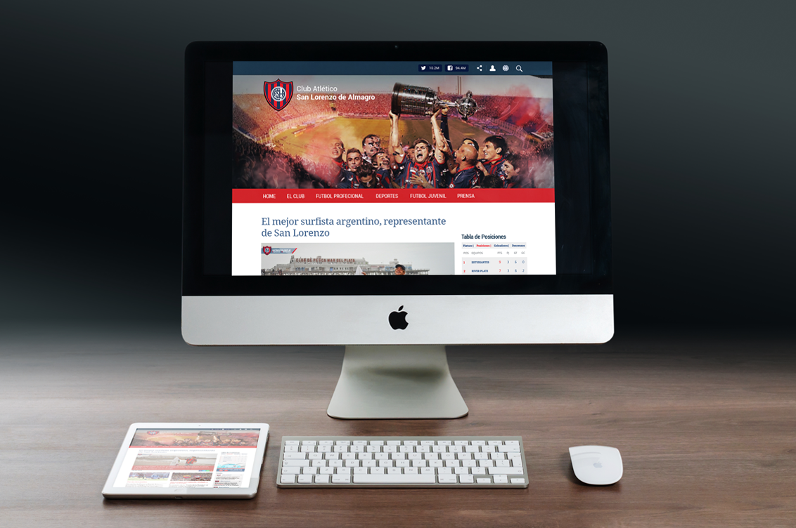 Image I developed a website for the San Lorenzo football club, where I was responsible for the user experience (UX), design, and implementation. I ensured that the interface was intuitive and visually appealing, providing an optimal experience for users while representing the club's identity in an impactful way.